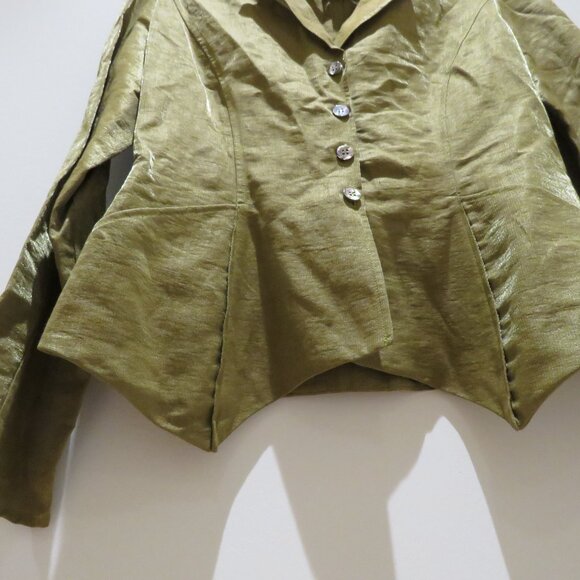 VINTAGE KENZO Linen Blend Lightweight Point Hem Blazer Academia Avant Garde - Picture 7 of 14